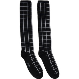 마르니 Marni Black Check Socks 232379M220015
