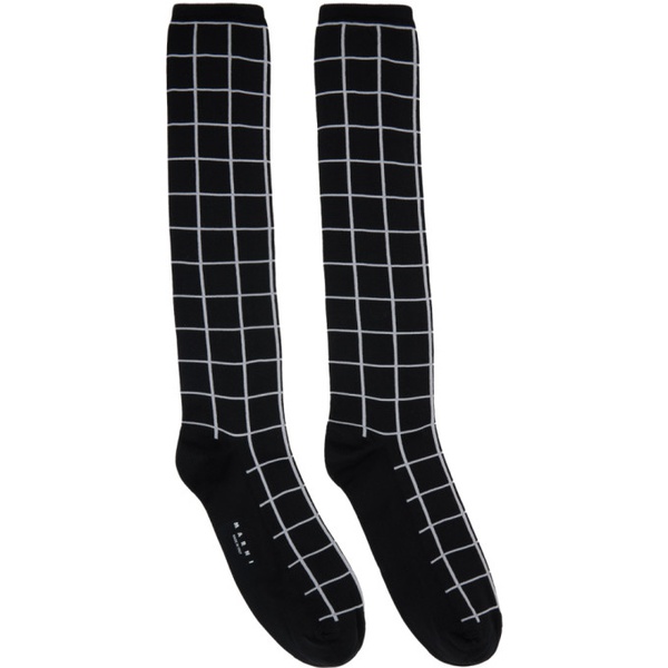 마르니 마르니 Marni Black Check Socks 232379M220015