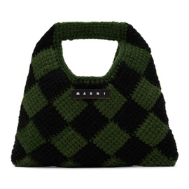 마르니 Marni Kids Black & Green Crochet Diamond Bag 232379M717006