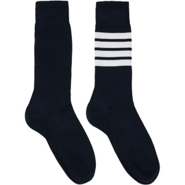 톰브라운 Thom Browne Navy 4-Bar Socks 232381F076011