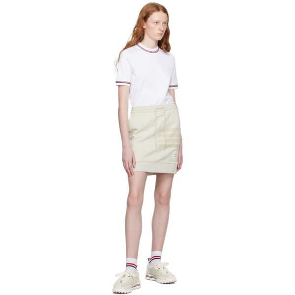톰브라운 톰브라운 Thom Browne 오프화이트 Off-White 4-Bar Miniskirt 232381F090002