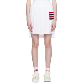 톰브라운 Thom Browne White Pleated Miniskirt 232381F090003