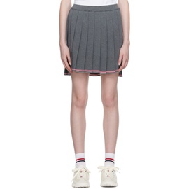 톰브라운 Thom Browne Gray Pleated Mini Skirt 232381F090009