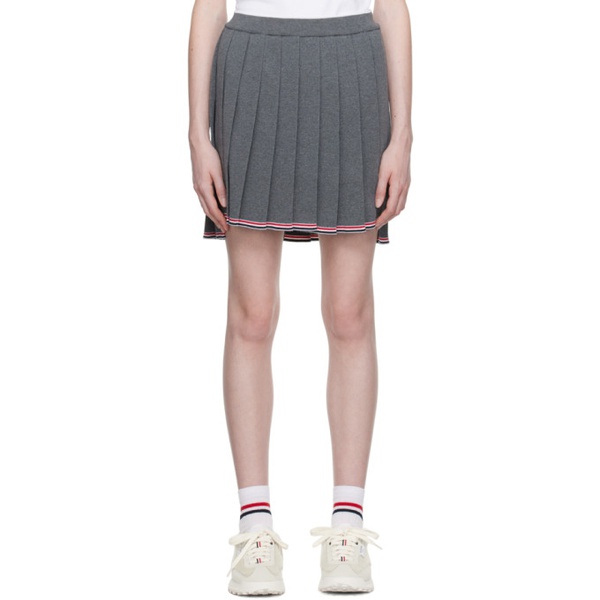 톰브라운 톰브라운 Thom Browne Gray Pleated Mini Skirt 232381F090009