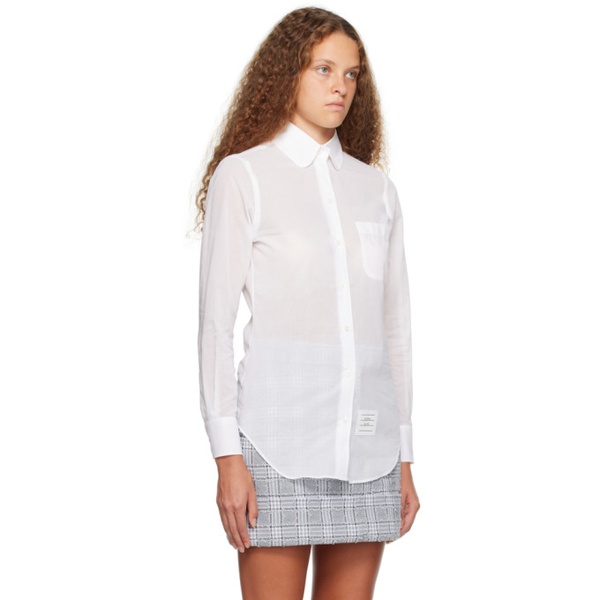 톰브라운 톰브라운 Thom Browne White Spread Collar Shirt 232381F109004