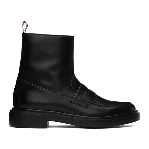 톰브라운 톰브라운 Thom Browne Black Penny Loafer Boots 232381F113000