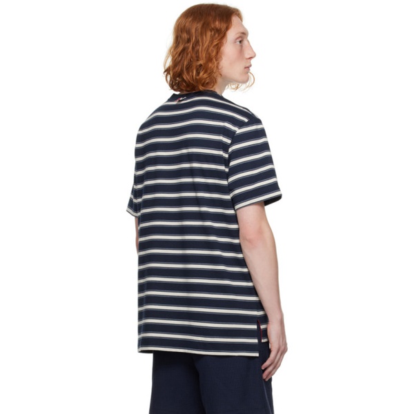 톰브라운 톰브라운 Thom Browne Navy Striped T-Shirt 232381M213005