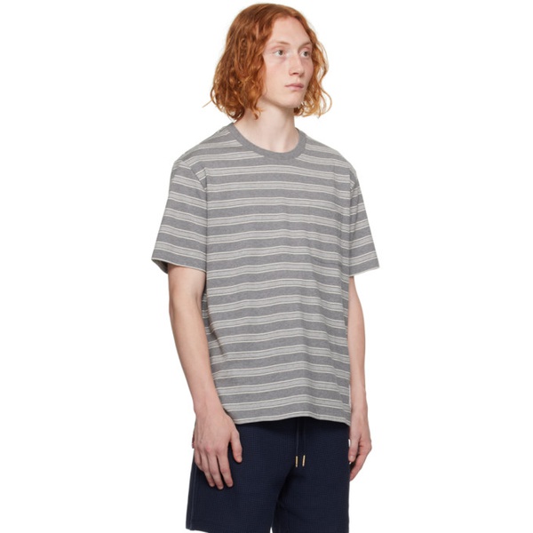 톰브라운 톰브라운 Thom Browne Gray Striped T-Shirt 232381M213006