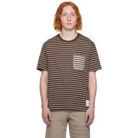 톰브라운 Thom Browne Brown Striped T-Shirt 232381M213007