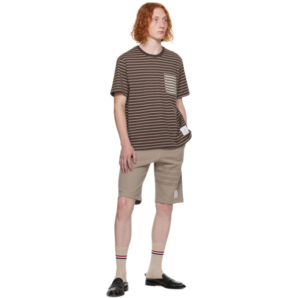 톰브라운 톰브라운 Thom Browne Brown Striped T-Shirt 232381M213007