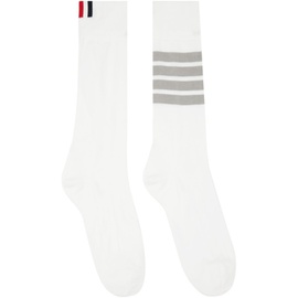 톰브라운 Thom Browne White 4-Bar Socks 232381M220010