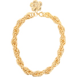 Gold Kenzo Paris Boke Flower Necklace 232387M145001
