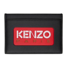Black Kenzo Paris Leather Card Holder 232387M163001