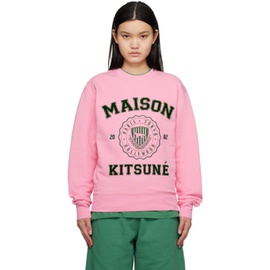 Maison Kitsune Pink Hotel Olympia 에디트 Edition Varsity Sweatshirt 232389F098005