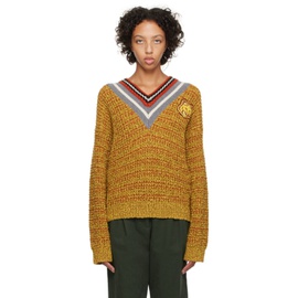 Maison Kitsune Yellow Bold Fox Head Sweater 232389F100001