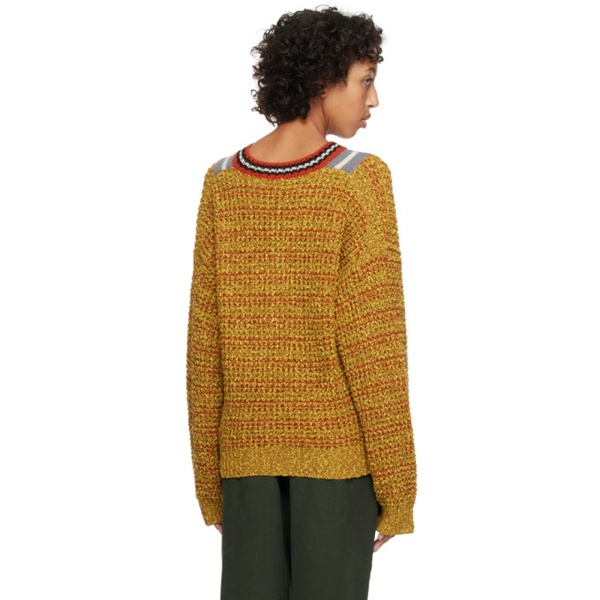 메종키츠네 Maison Kitsune Yellow Bold Fox Head Sweater 232389F100001