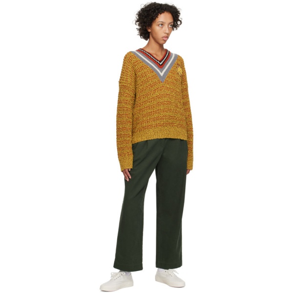 메종키츠네 Maison Kitsune Yellow Bold Fox Head Sweater 232389F100001