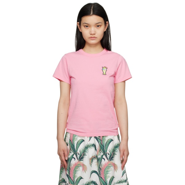 메종키츠네 Maison Kitsune Pink Hotel Olympia 에디트 Edition Ice Cream T-Shirt 232389F110003