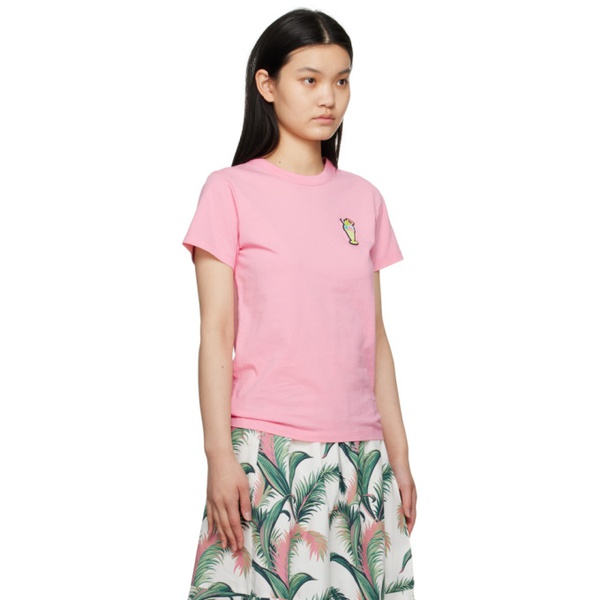 메종키츠네 Maison Kitsune Pink Hotel Olympia 에디트 Edition Ice Cream T-Shirt 232389F110003