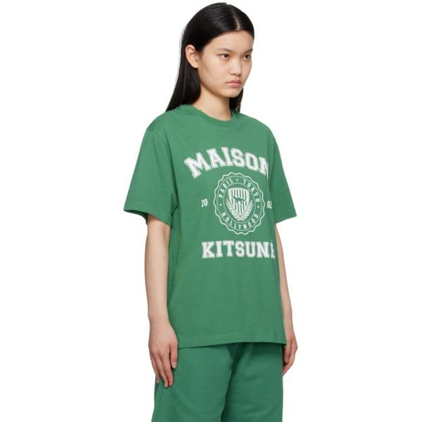 메종키츠네 Maison Kitsune Green Hotel Olympia 에디트 Edition Varsity T-Shirt 232389F110014
