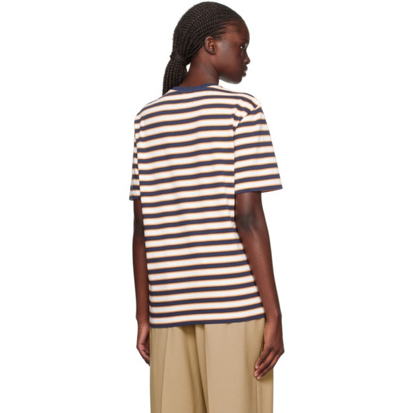 메종키츠네 Maison Kitsune Multicolor Striped T-Shirt 232389F110037