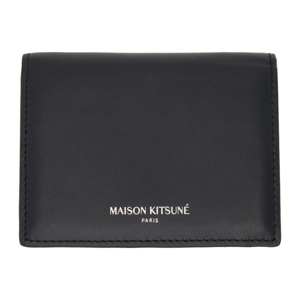 메종키츠네 Maison Kitsune Black Trifold Wallet 232389M164003