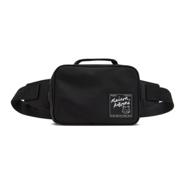 Maison Kitsune Black Nylon Bum Bag 232389M171005