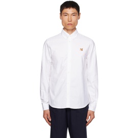 Maison Kitsune White Fox Head Patch Shirt 232389M192023