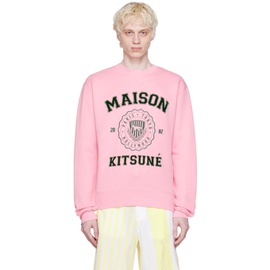 Maison Kitsune Pink Hotel Olympia 에디트 Edition Varsity Sweatshirt 232389M204003