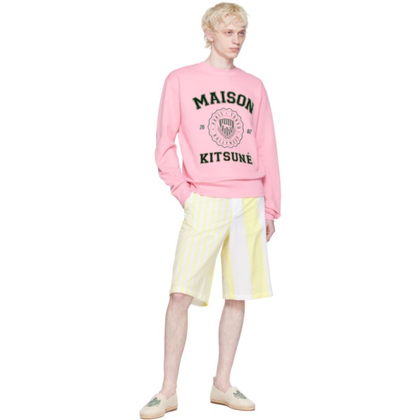 메종키츠네 Maison Kitsune Pink Hotel Olympia 에디트 Edition Varsity Sweatshirt 232389M204003