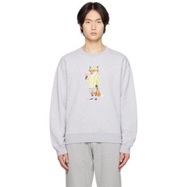 Maison Kitsune Gray Dressed Fox Sweatshirt 232389M204004