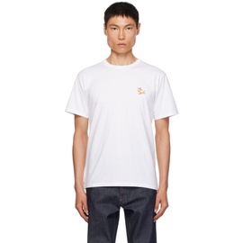 Maison Kitsune White Chillax Fox Patch Classic T-Shirt 232389M213018