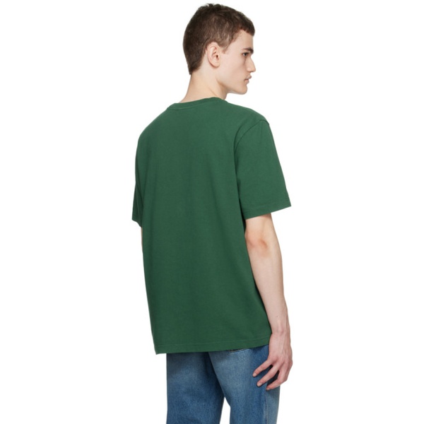 메종키츠네 Maison Kitsune Green Fox Head T-Shirt 232389M213056