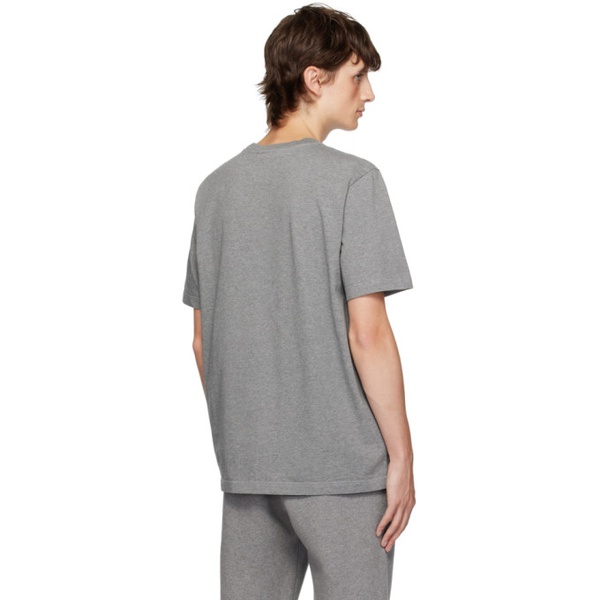메종키츠네 Maison Kitsune Gray Bold Fox Head T-Shirt 232389M213057