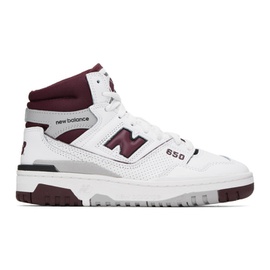 뉴발란스 New Balance White & Burgundy 650 Sneakers 232402F127006