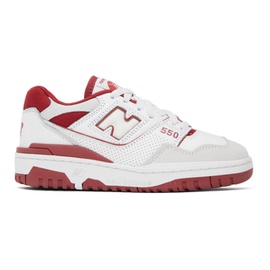 뉴발란스 New Balance White & Red 550 Sneakers 232402F128103