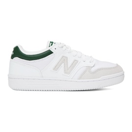 뉴발란스 New Balance White & Green 480 Sneakers 232402F128219