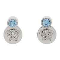 베르사체 Versace Silver & Blue Medusa Earrings 232404F022010