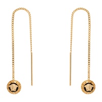 베르사체 Versace Gold Metal Enamel Earrings 232404F022012