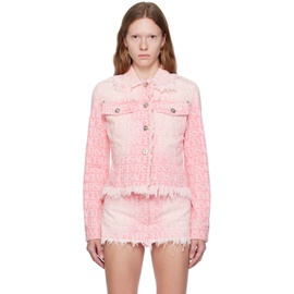 베르사체 Versace Pink Allover Denim Jacket 232404F060001