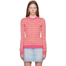 베르사체 Versace Pink Jacquard Sweater 232404F096003