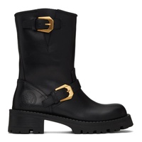 베르사체 Versace Black Buckled Boots 232404F114005