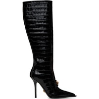 베르사체 Versace Black Croc-Effect Alia Boots 232404F115004