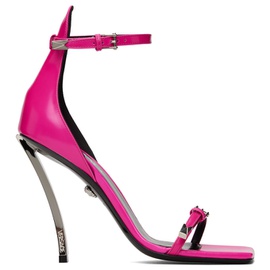 베르사체 Versace Pink Pin-Point Heeled Sandals 232404F125006