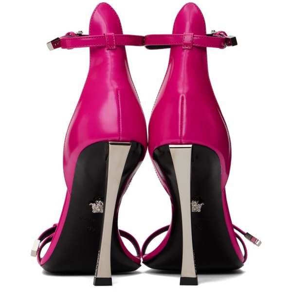 베르사체 베르사체 Versace Pink Pin-Point Heeled Sandals 232404F125006