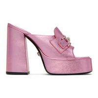 베르사체 Versace Pink Medusa 95 Heeled Sandals 232404F125014