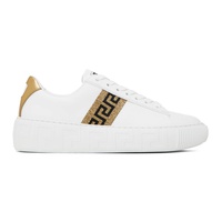 베르사체 Versace White Greca Sneakers 232404F128003