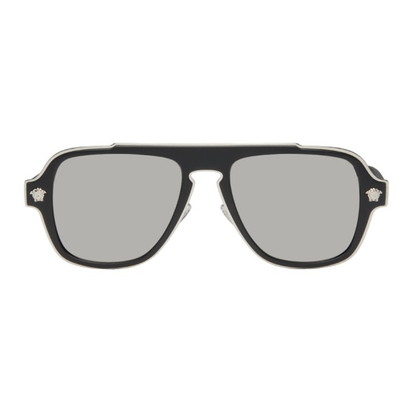 베르사체 베르사체 Versace Black & Silver Medusa R에트로 ETRO Charm Sunglasses 232404M134019