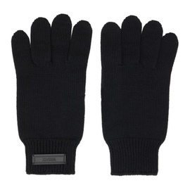 베르사체 Versace Black Logo Gloves 232404M135000