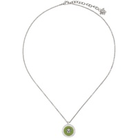 베르사체 Versace Silver & Green Medusa Necklace 232404M145012